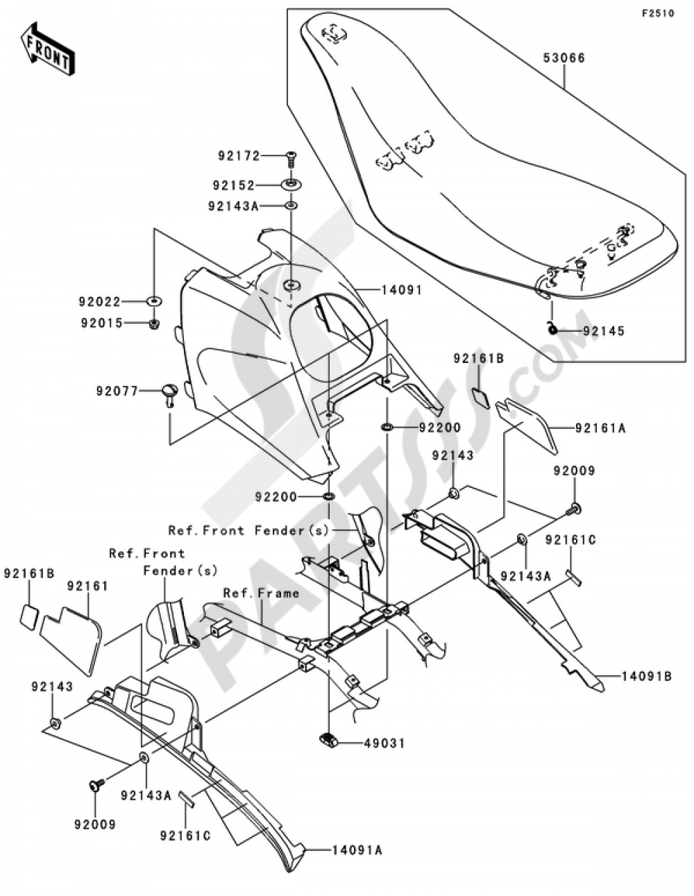 SPRING SEAT LATCH Kawasaki 92145-0022