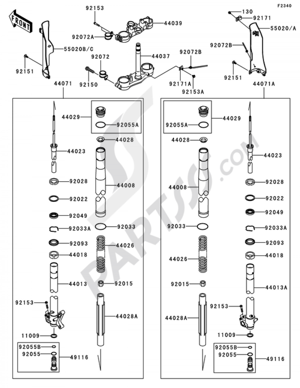 FRONT FORK Kawasaki KLX250 2010