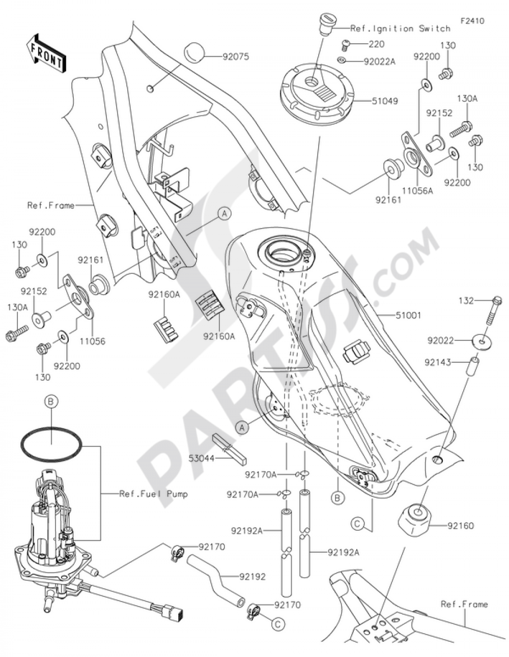 RÉSERVOIR À ESSENCE Kawasaki KLX250 2015