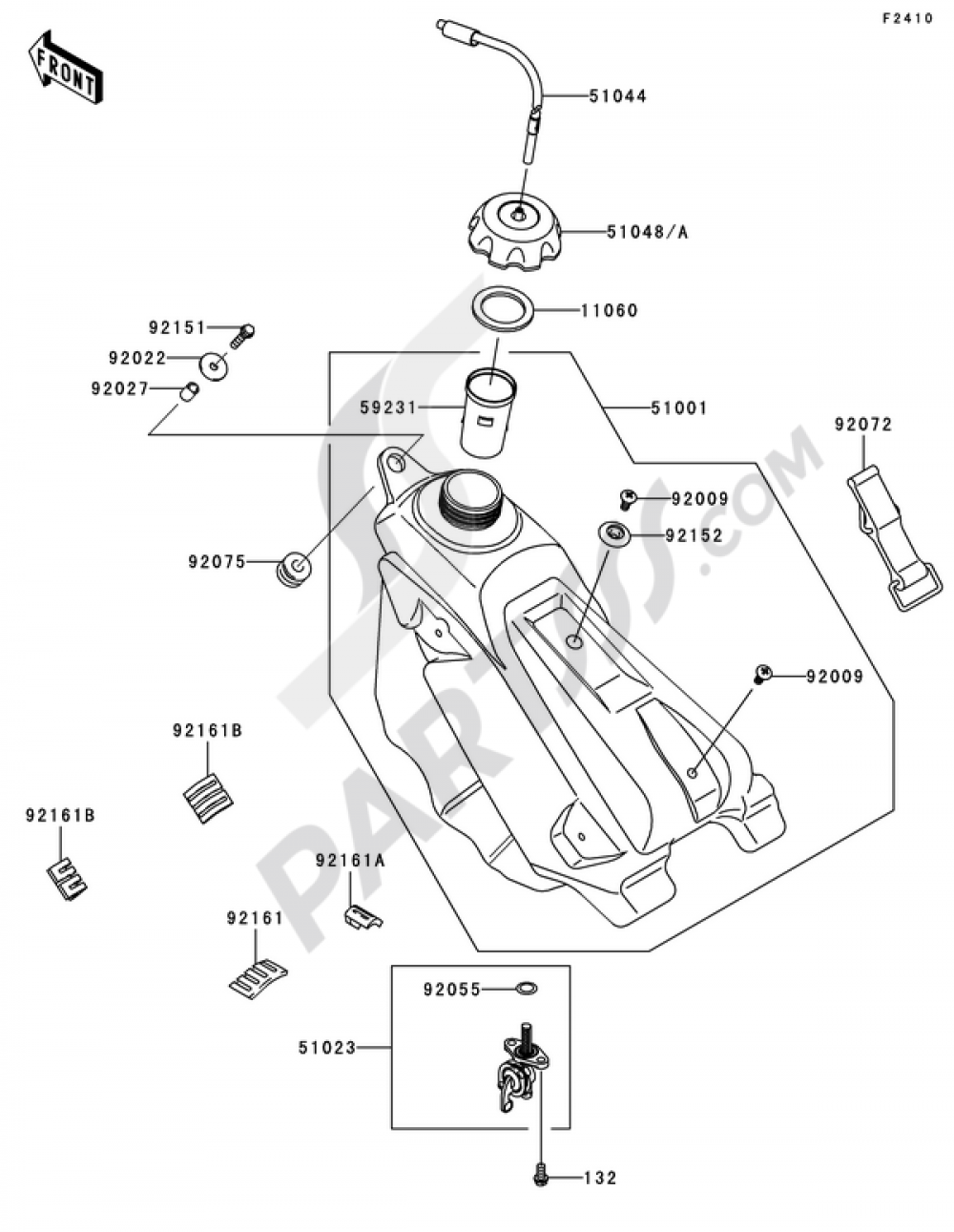 Kawasaki Cap-Assy-TankFuel 51048-0014