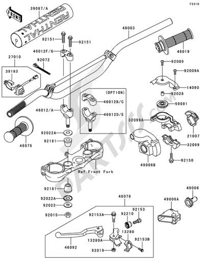 Kawasaki KX125 2007 Handlebar(1/2)