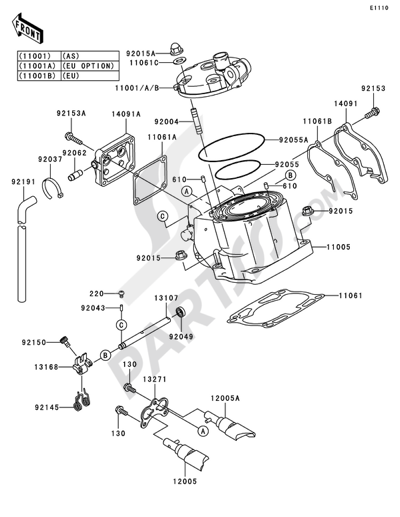 Kawasaki KX125 2008 Cylinder Head/Cylinder
