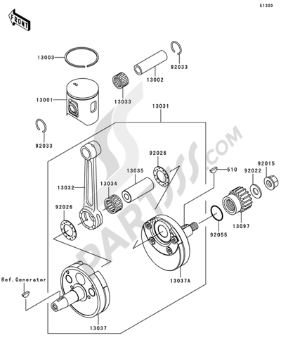 Kawasaki KX125 2008 Crankshaft/Piston(s)