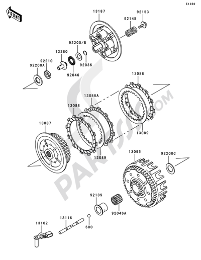 Kawasaki KX125 2008 クラッチ
