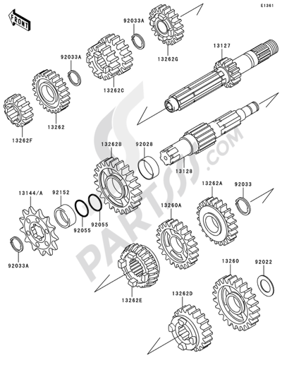 Kawasaki KX125 2008 トランスミッション