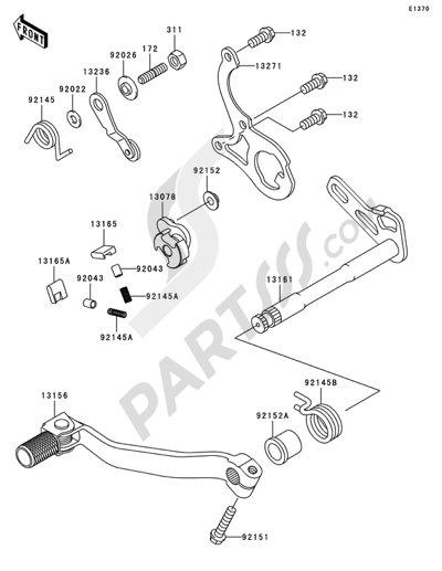 Kawasaki KX125 2008 Gear Change Mechanism