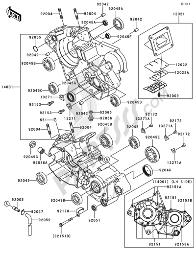 Kawasaki KX125 2008 クランクケース