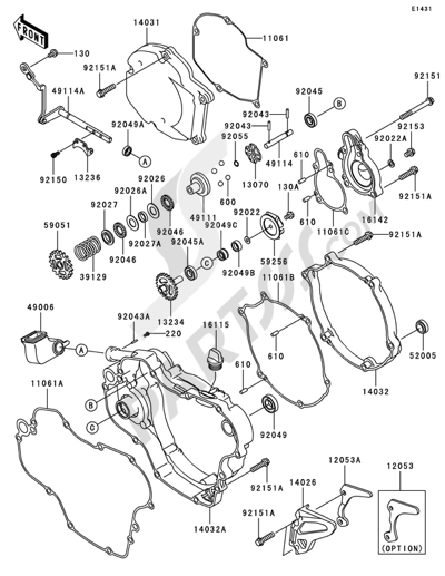 Kawasaki KX125 2008 Engine Cover(s)(1/2)