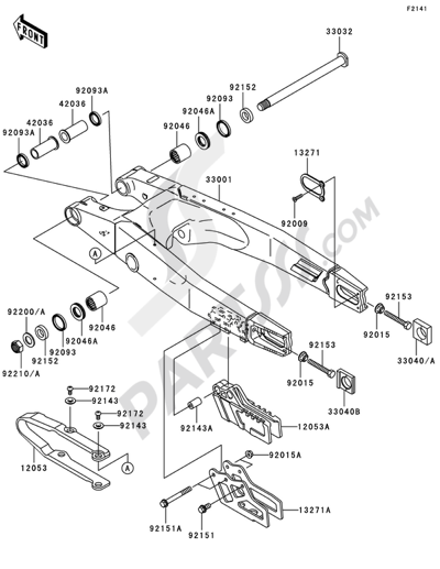 Kawasaki KX125 2008 Swingarm