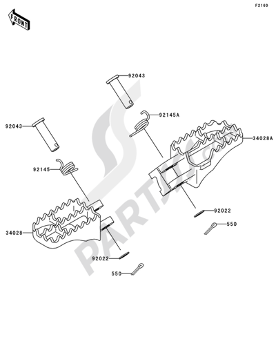 Kawasaki KX125 2008 Footrests