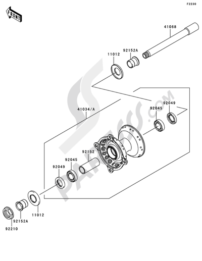 Kawasaki KX125 2008 Front Hub