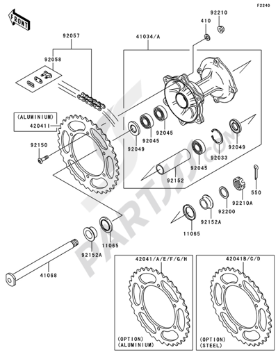 Kawasaki KX125 2008 Rear Hub