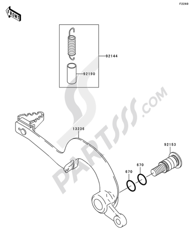 Kawasaki KX125 2008 Brake Pedal
