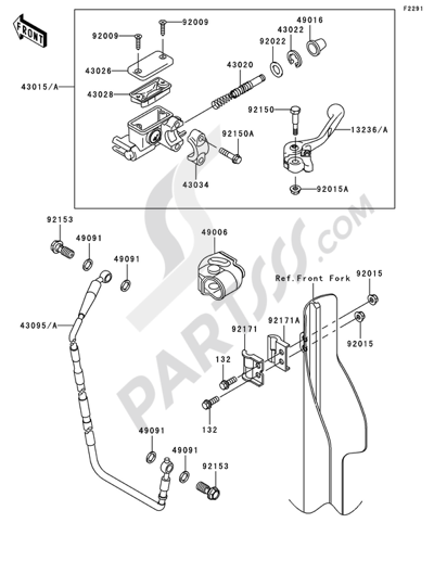 Kawasaki KX125 2008 フロントマスターシリンダー