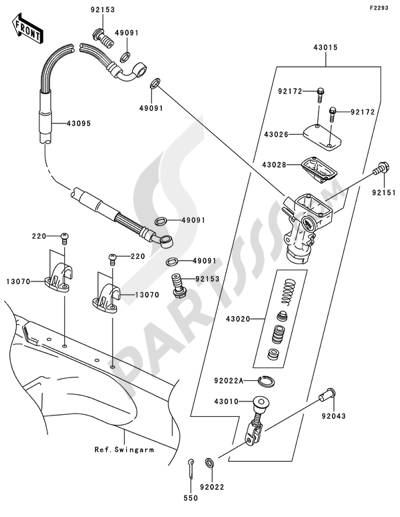 Kawasaki KX125 2008 リアマスターシリンダー