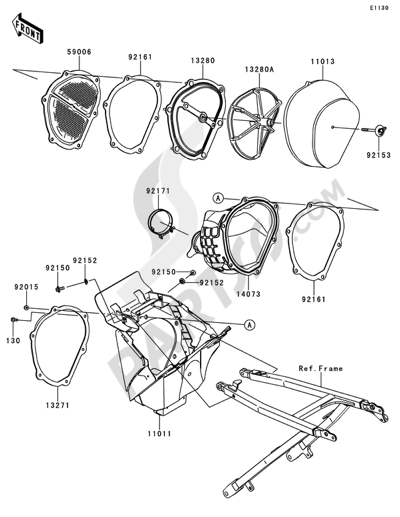 Kawasaki KX250F 2011 Dissassembly sheet. Purchase genuine spare