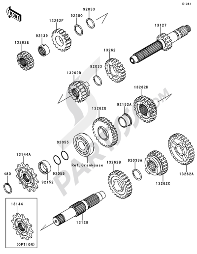 Kawasaki KX250F 2011 Dissassembly sheet. Purchase genuine spare