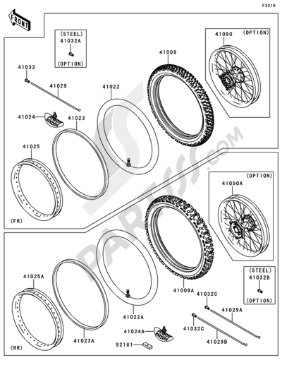 Kawasaki KX250F 2011 Dissassembly sheet. Purchase genuine spare