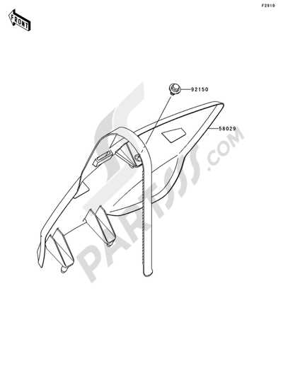 Kawasaki KX250F 2011 Dissassembly sheet. Purchase genuine spare