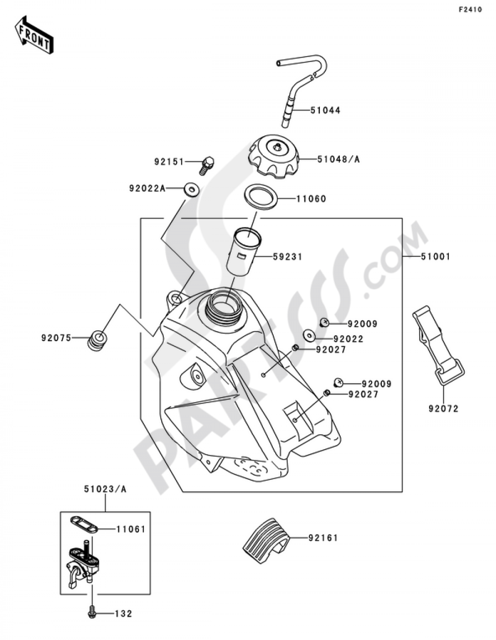 Kawasaki Cap-Assy-TankFuel 51048-0014