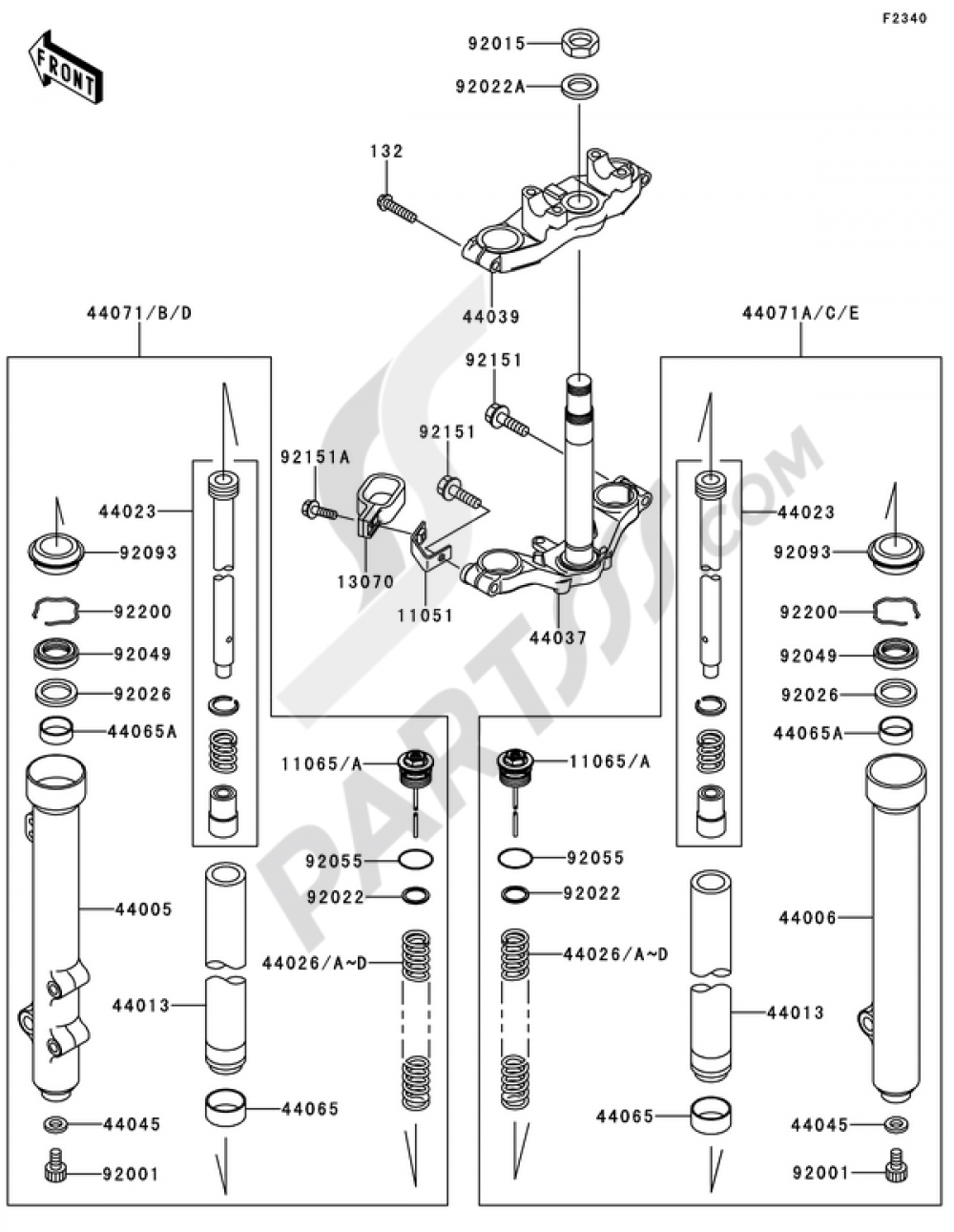 Front Fork(2/2) Kawasaki KX65 2014