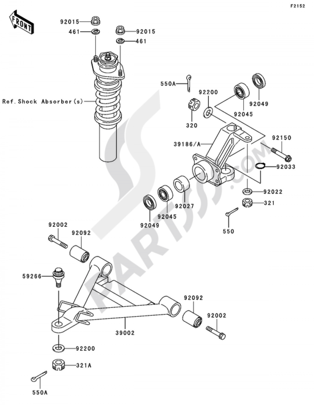 Front Suspension Kawasaki MULE 3010 4X4 2002