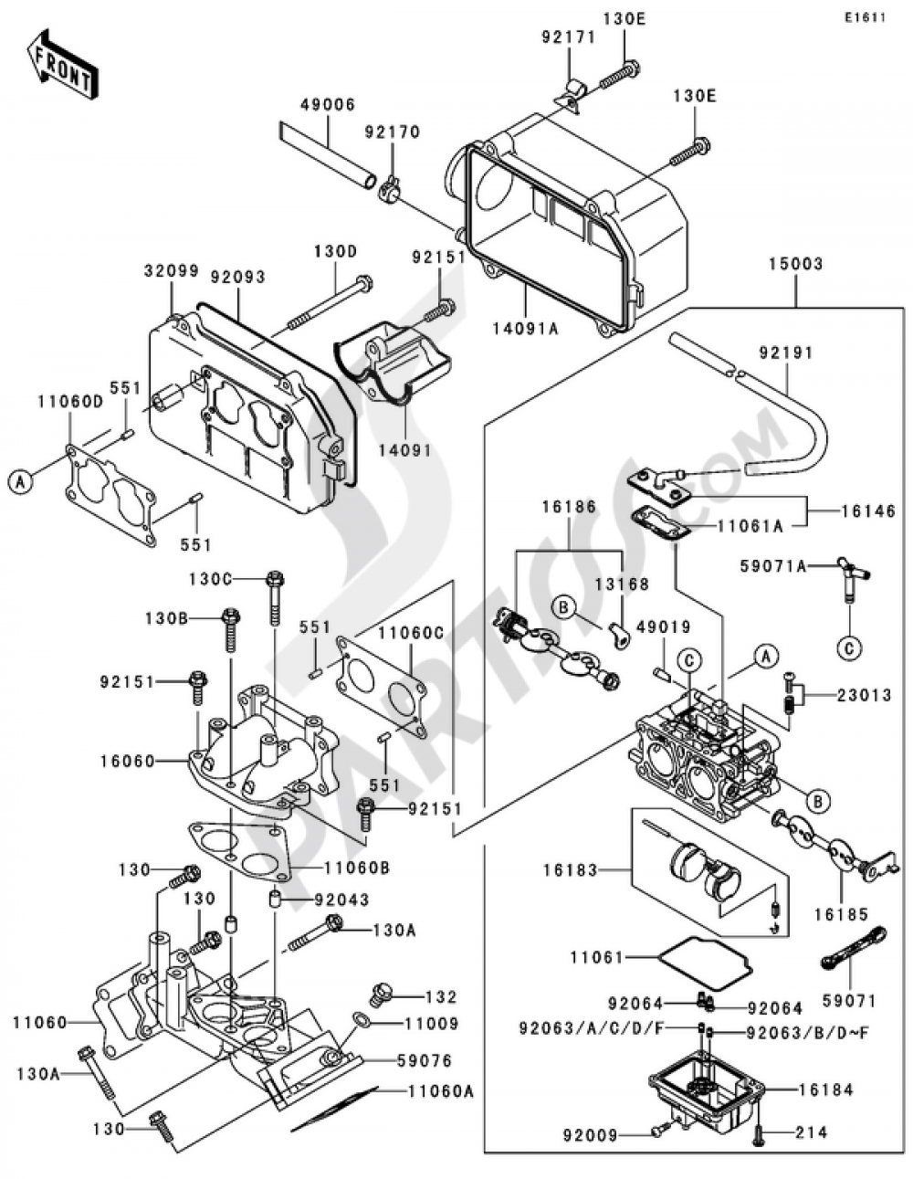 Carburetor(1/2) Kawasaki MULE 3010 4X4 2004