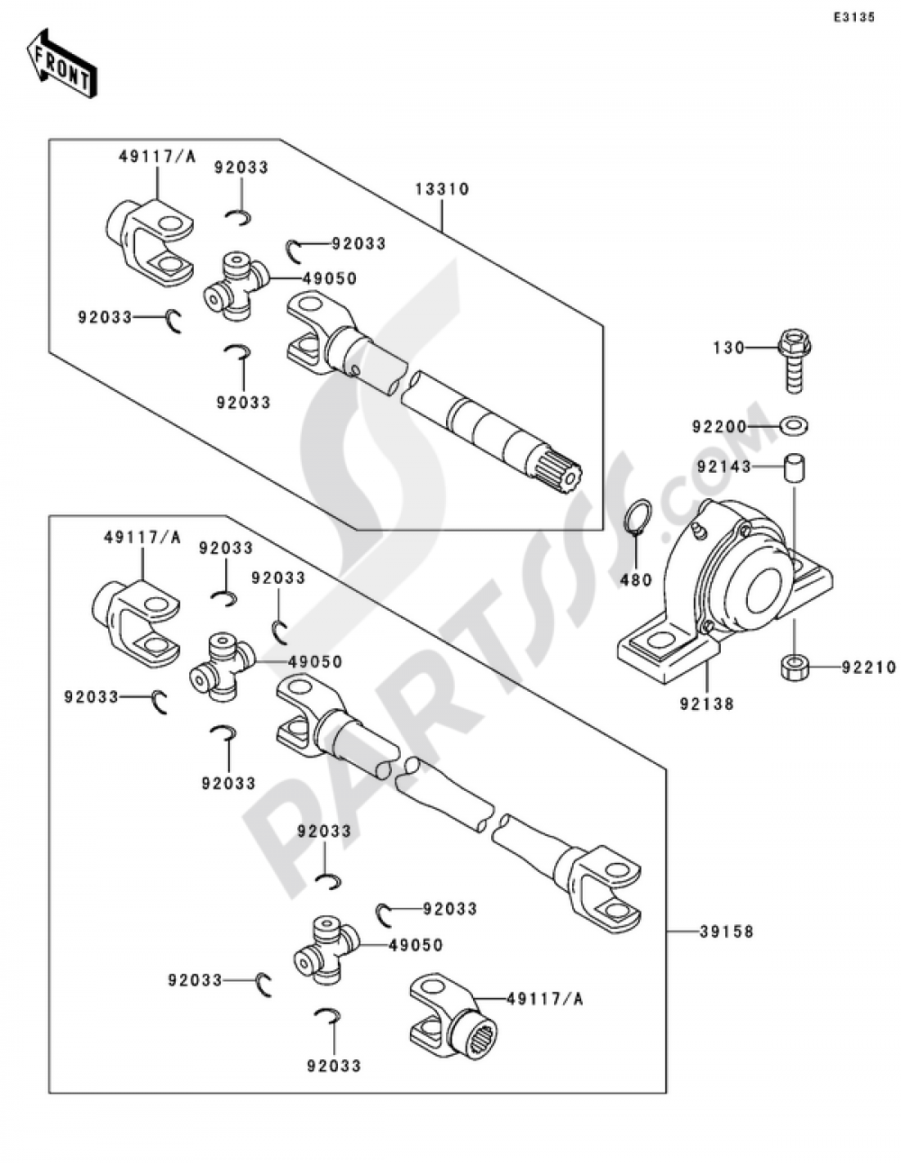 Drive ShaftPropeller Kawasaki MULE 3010 4X4 2004