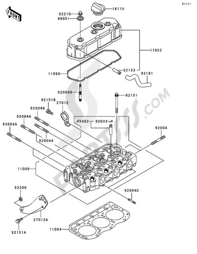 Kawasaki MULE 3010 DIESEL 4X4 2004 CYLINDER HEAD