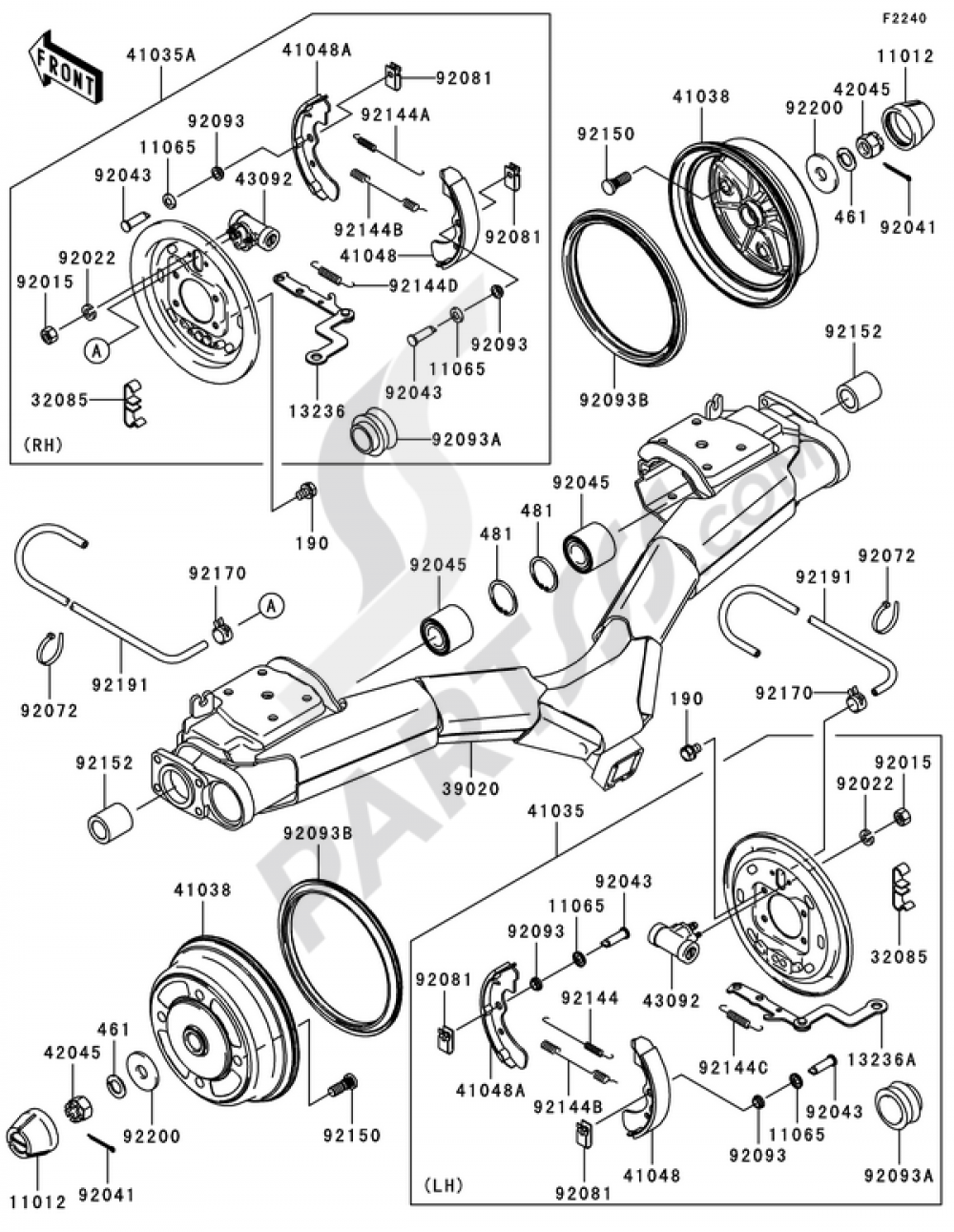 Rear Hub Kawasaki MULE 3010 TRANS 4X4 DIESEL 2008