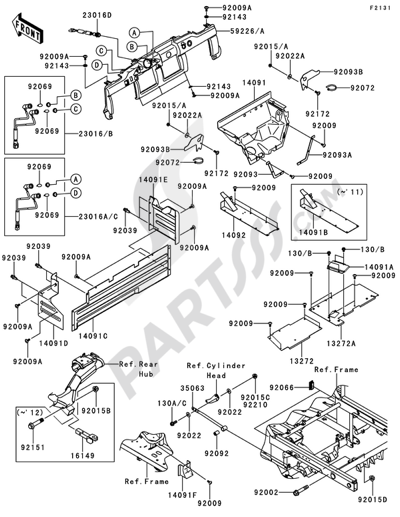 Kawasaki MULE 4010 DIESEL 4X4 2011 Frame Fittings(2/2)