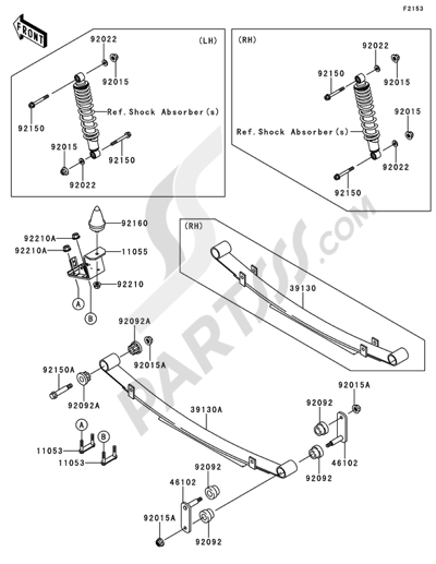 Kawasaki MULE 4010 DIESEL 4X4 2011 SUSPENSION ARRIERE