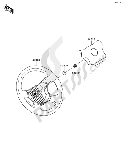 Kawasaki MULE 4010 DIESEL 4X4 2011 Steering Wheel(FDF)