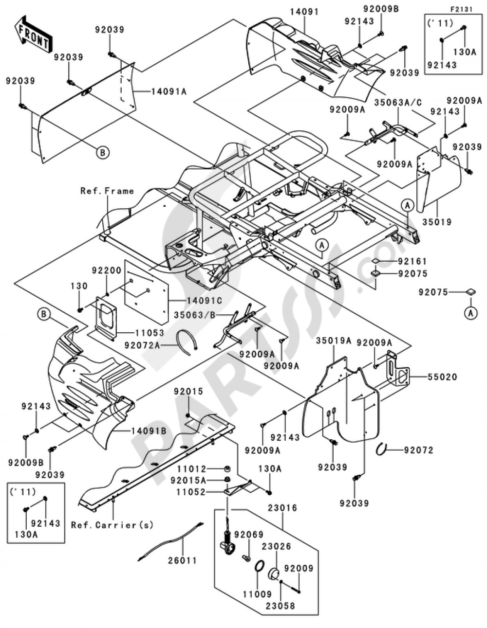 Frame Fittings(Rear) Kawasaki MULE 610 4X4 2015