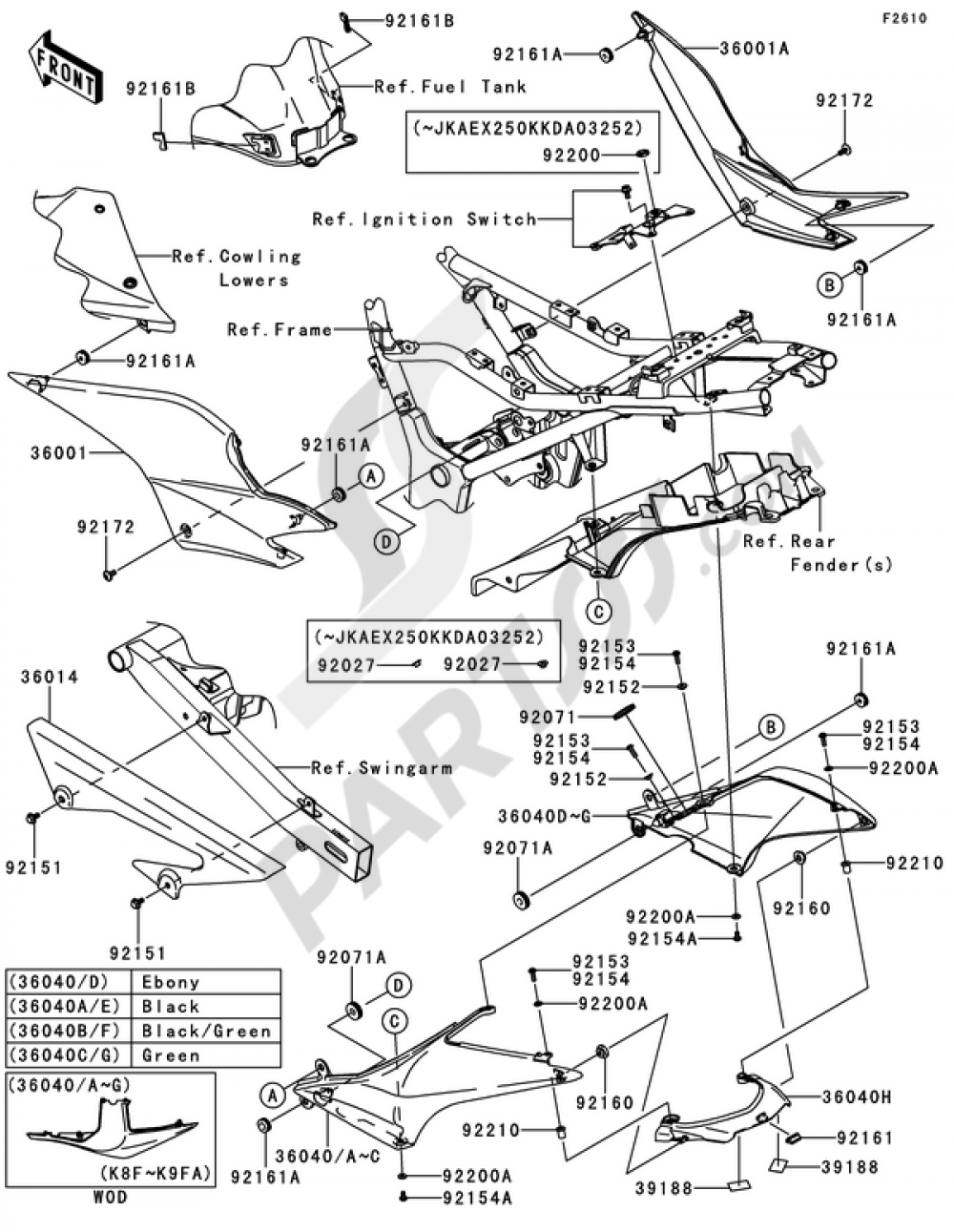 Side Covers/Chain Cover Kawasaki NINJA 250R 2009