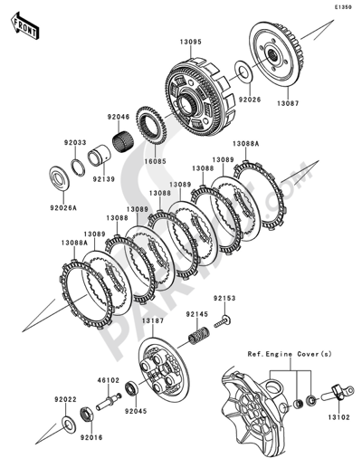 Kawasaki NINJA 250R 2012 Dissassembly sheet. Purchase genuine