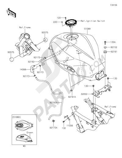 Fuel Tank(BDF~BFF) Kawasaki NINJA 300 ABS 2014