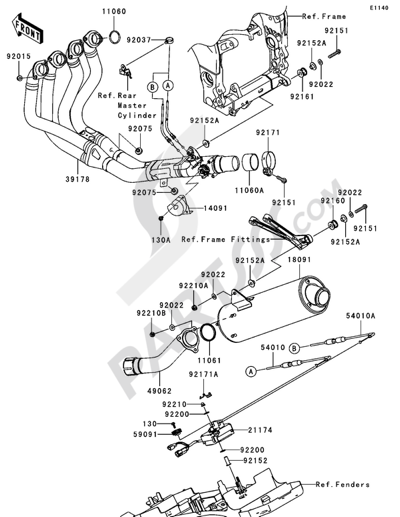 Kawasaki NINJA ZX-10R 2005 Muffler(s)