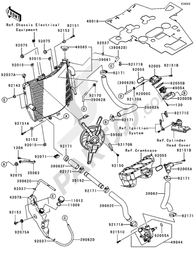 Kawasaki NINJA ZX-10R 2005 Radiator(1/2)