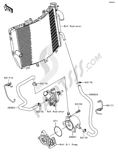 Kawasaki NINJA ZX-10R 2005 Oil Cooler