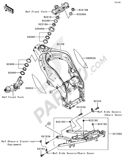 Kawasaki NINJA ZX-10R 2005. 分解図 純正部品をオンライン購入