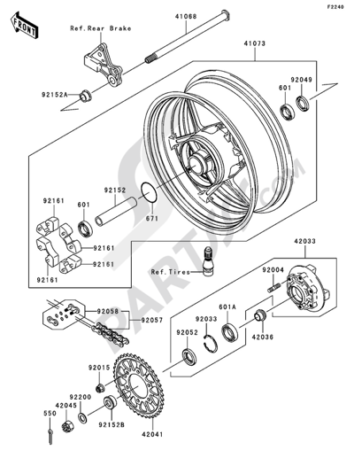 Kawasaki NINJA ZX-10R 2005 Rear Hub