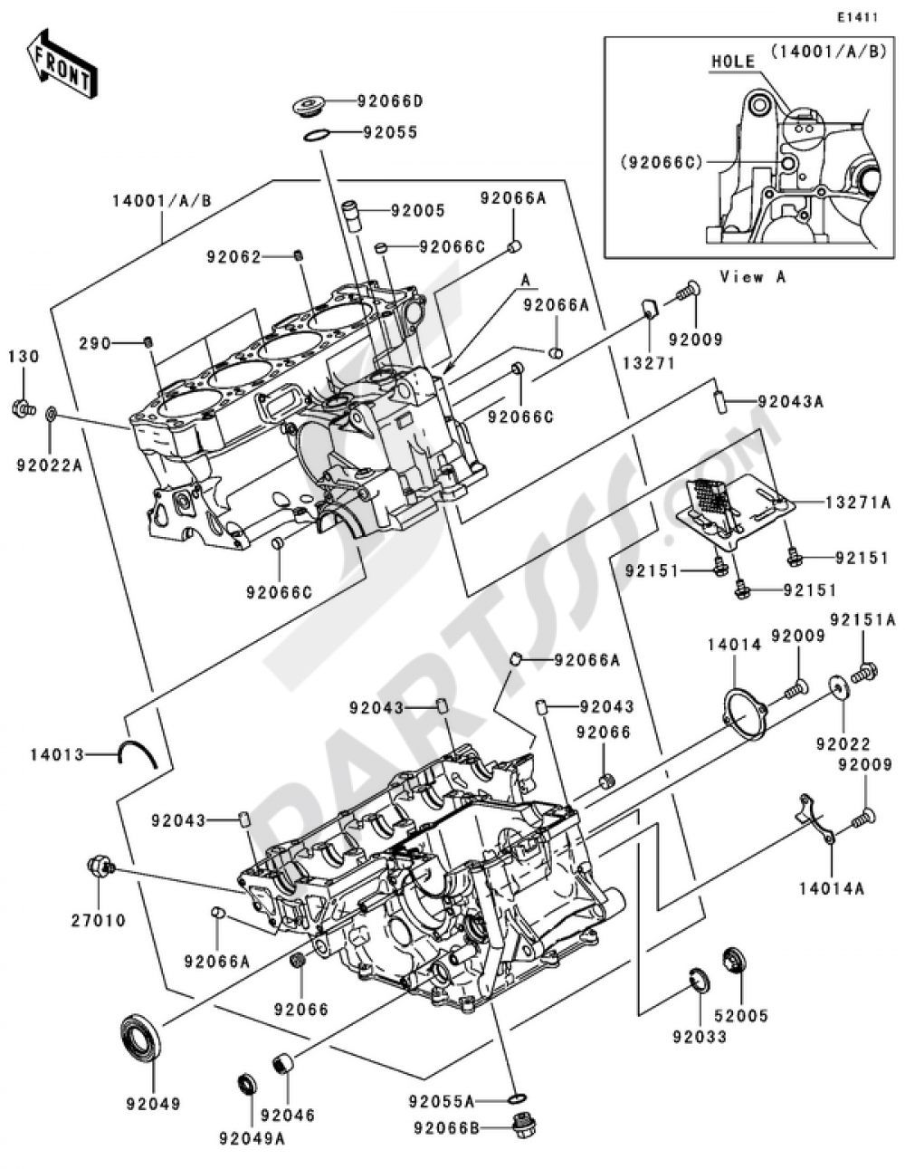 Crankcase Kawasaki NINJA ZX-10R 2005