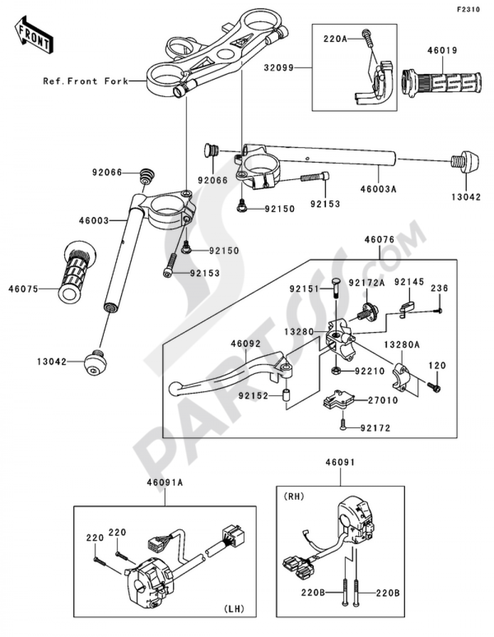 Handlebar Kawasaki NINJA ZX-10R 2005