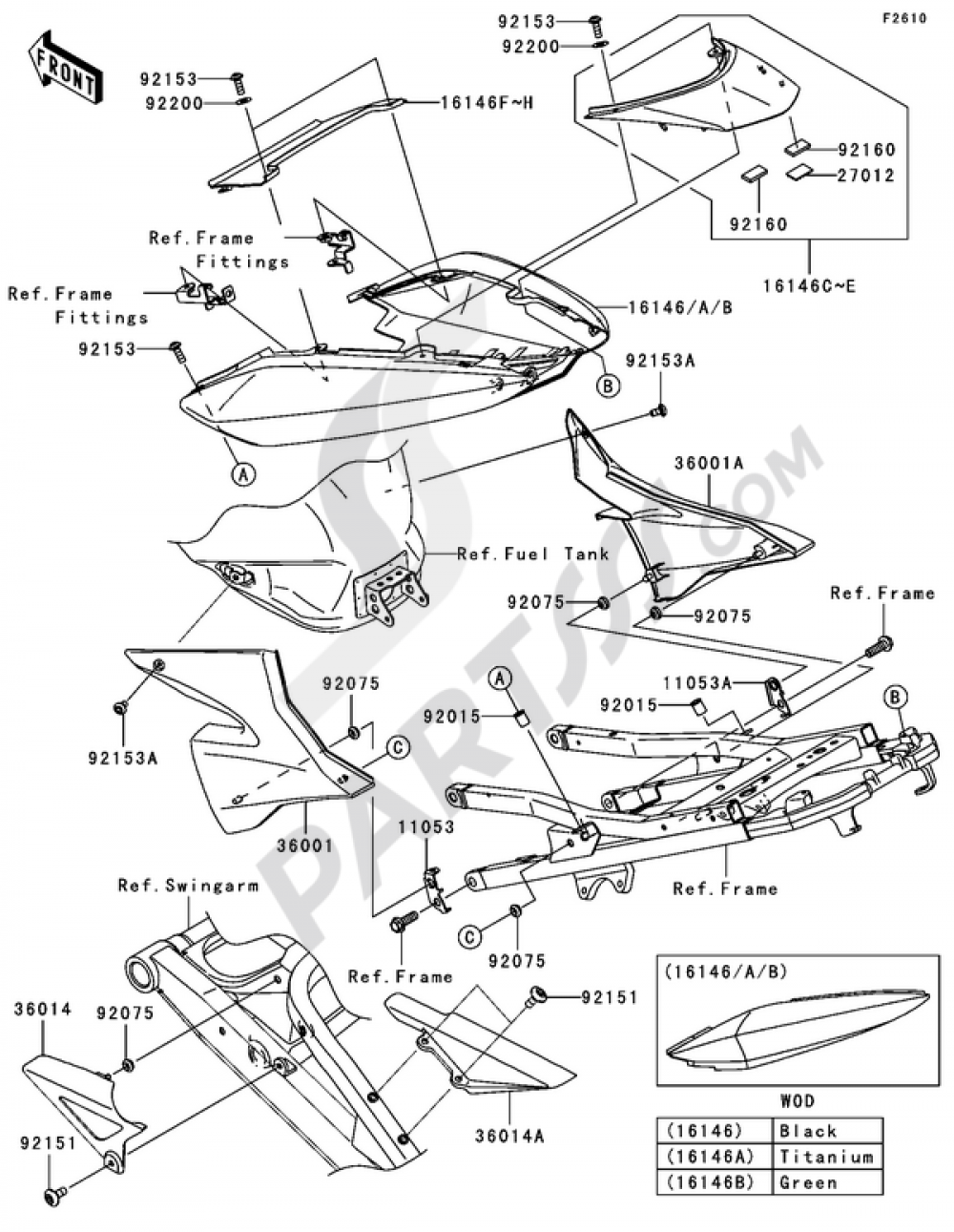 Side Covers/Chain Cover Kawasaki NINJA ZX-10R 2005