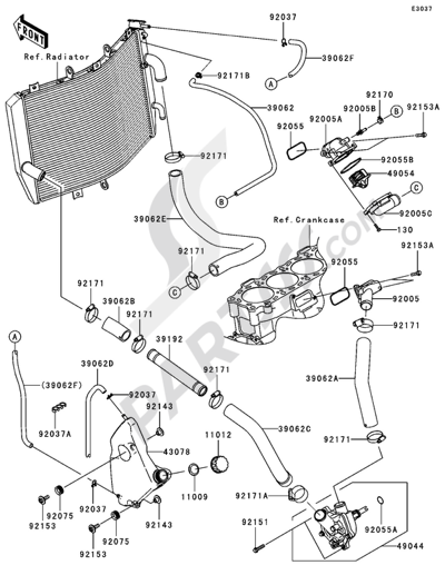 Air Cleaner(1/2) Kawasaki NINJA ZX-10R 2006