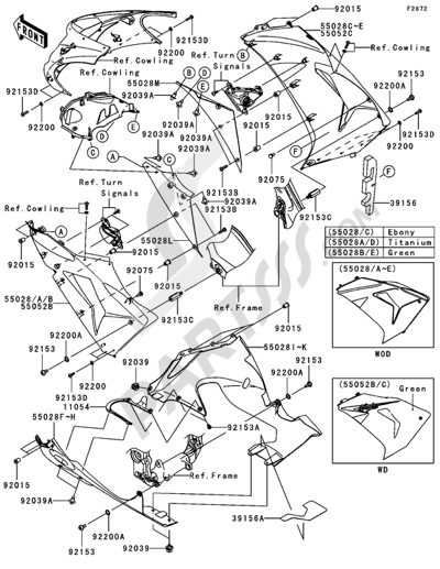 Kawasaki NINJA ZX-10R 2006 Cowling Lowers