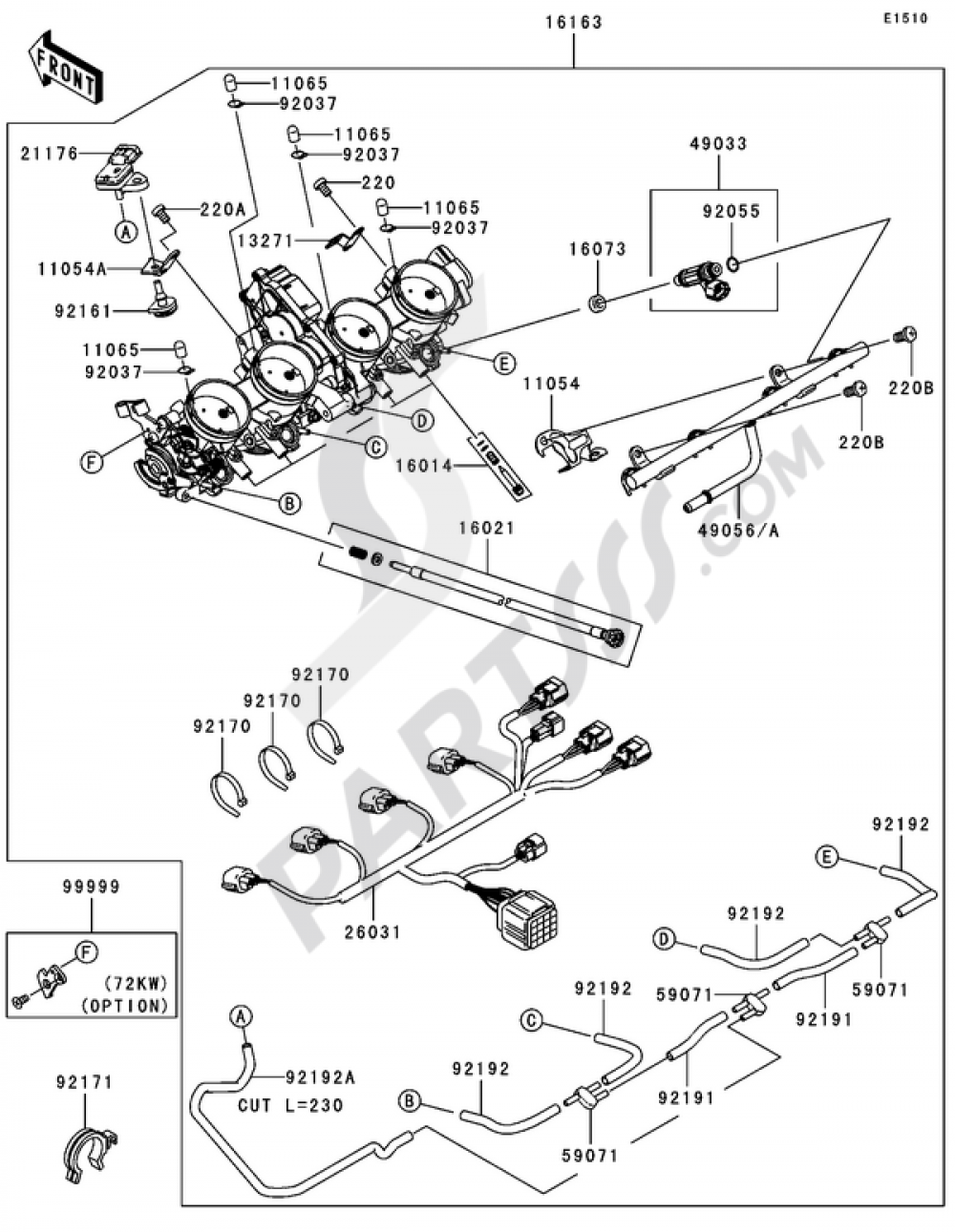 Throttle Kawasaki NINJA ZX-10R 2006