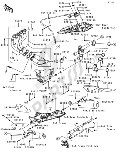 Kawasaki NINJA ZX-10R 2007 Muffler(s)(1/2)