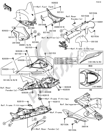 Kawasaki NINJA ZX-10R 2007 Side Covers/Chain Cover